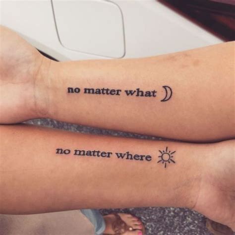 no matter where tattoo|matching sister tattoo ideas.